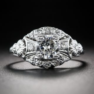 Late-Art Deco .70 Carat Diamond Engagement Ring - 1