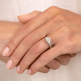 Late Art Deco .98 Carat Diamond Engagement Ring - GIA L VS2