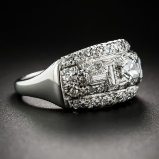 Late Art Deco Diamond and Platinum Band Ring