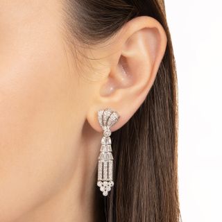 Late-Art Deco Diamond Dangle Earrings