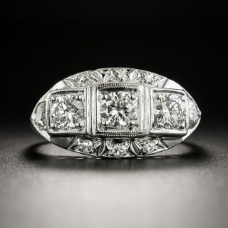 Late-Art Deco Three-Stone Diamond Ring - 3