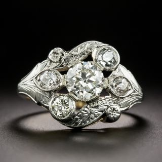 Late-Edwardian/Early-Art Deco 1.02 Carat Center Diamond Ring - GIA  J VVS2 - 3