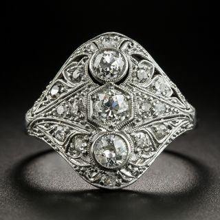 Late Edwardian / Early Art Deco Diamond Three-Stone Dinner Ring - 2