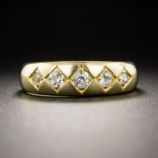 Late Victorian 18K Five-Stone Diamond Band Ring