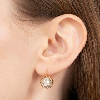 Late-Victorian Diamond Cluster Earrings
