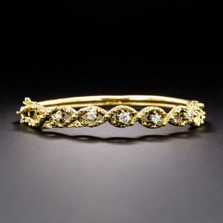 Late-Victorian Diamond Weave Bangle Bracelet - 4