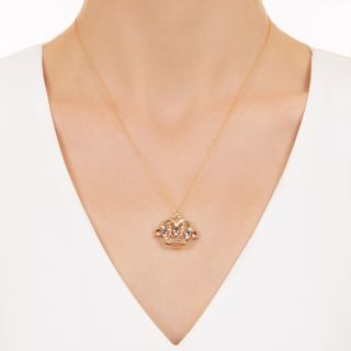 Late-Victorian Pearl and Sapphire Crown Pendant