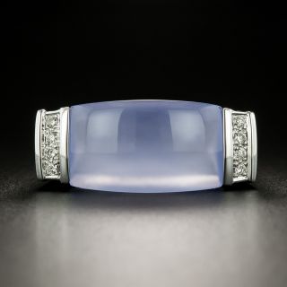 Lavender Chalcedony and Diamond Saddle Ring - 3