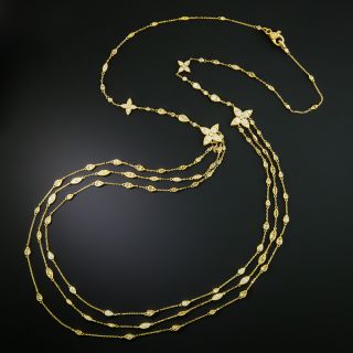Long Triple Diamonds-by-the-Yard Necklace - 2