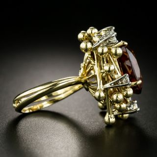 Madiera Garnet and Diamond Art Ring