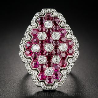 Magnificent Art Deco Ruby and Diamond Ring - 2