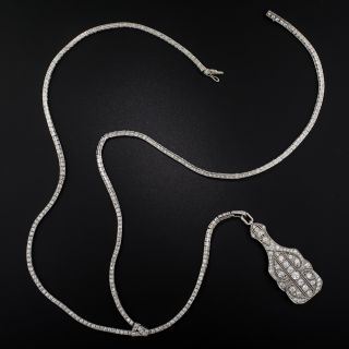 Marcus & Co. Art Deco Platinum Diamond Lorgnette Necklace - 9