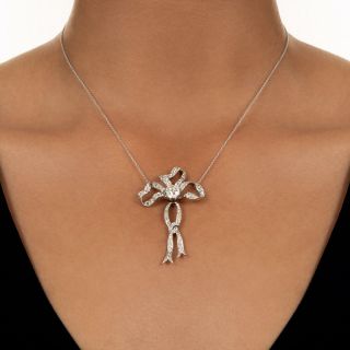 Marcus & Co. Edwardian Diamond Bow Necklace