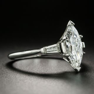Mid-20th Century Platinum 1.00 Carat Marquise Diamond Ring - GIA F VS1