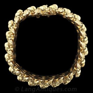 Mid-20th Century Wide Gold Bracelet