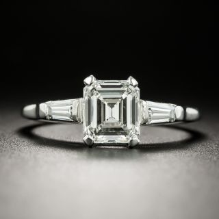 Mid-Century 1.05 Carat Emerald-Cut Diamond Engagement Ring - GIA G SI1 - 3