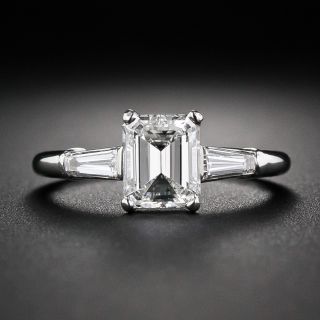 Mid-Century 1.08 Carat Emerald-Cut Diamond Engagement Ring - 6