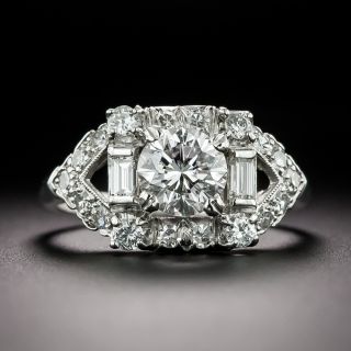 Mid-Century 1.09 Carat Diamond Engagement Ring - GIA F VS2 - 2