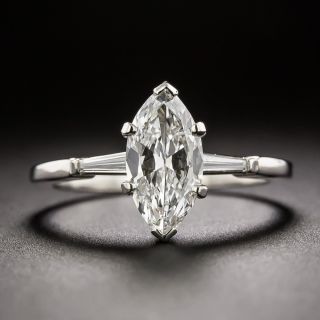 Mid-Century 1.18 Carat Marquise Diamond Engagement Ring - GIA D VVS2 - 2