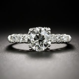 1.50 Carat Diamond and Platinum Mid-Century Engagement Ring - 1