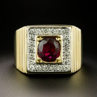 Mid-Century 1.70 Carat Ruby and Diamond Ring - 2