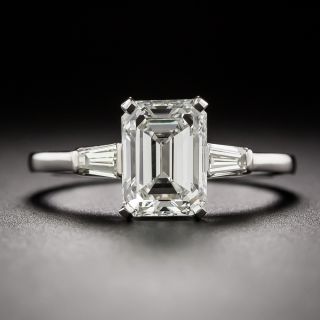 Mid-Century 1.83 Carat Emerald-Cut Diamond Engagement Ring - GIA F VVS2 - 2