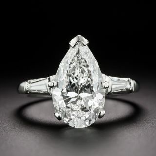 Mid-Century 3.19 Carat Pear-Shape Diamond Ring - GIA  G VS2 - 2