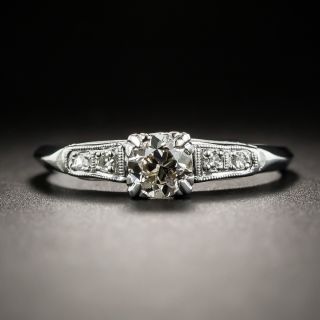 Mid-Century .35 Carat Diamond Platinum Engagement Ring - 2