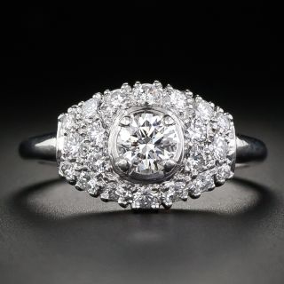 Mid-Century .44 Carat Diamond Platinum Engagement Ring - 2