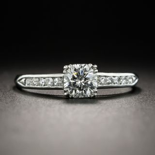 Mid-Century .52 Carat Diamond Platinum Engagement Ring - GIA I VS2 - 2