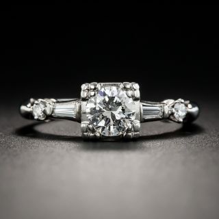 Mid Century .58 Carat Diamond Engagement Ring - 1
