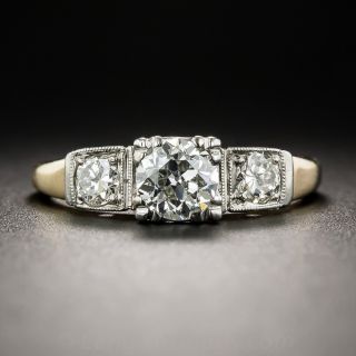 Mid-Century .60 Carat Three-Stone Diamond Engagement Ring