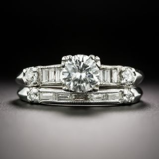 Mid-Century .65 Carat Diamond Wedding Set - GIA F VS2 - 3