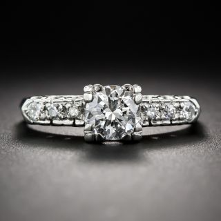 Mid Century .67 Carat Diamond Engagement Ring - 1