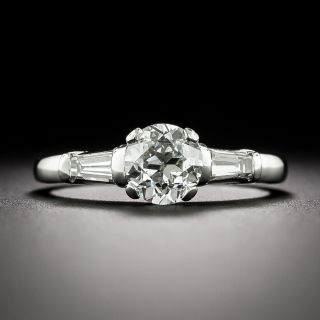 Mid-Century .70 Carat European-Cut Diamond Engagement Ring - 1