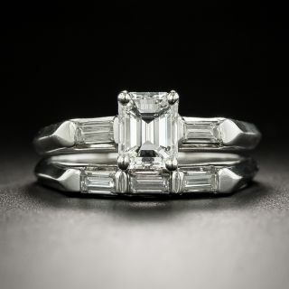 Mid-Century.75 Carat Emerald-Cut Diamond Wedding Set by C.J. Auser - 3
