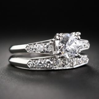 Mid-Century .80 Carat Diamond Engagement Set