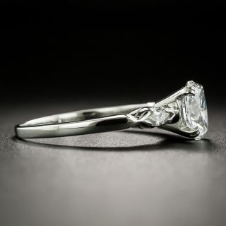 Mid-Century .85 Carat Oval-Cut Diamond Engagement Ring - GIA E VS2