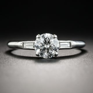 Mid-Century .90 Carat Diamond Engagement Ring - GIA E SI1 - 1