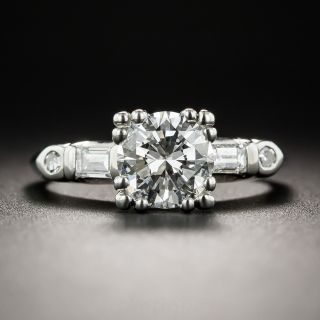 Mid-Century .96 Carat Diamond Engagement Ring - GIA G VS1