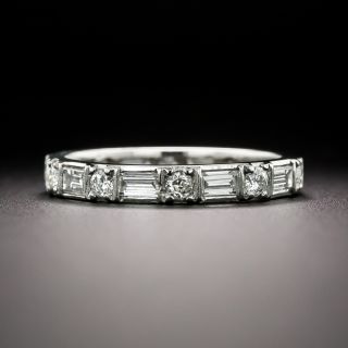 Mid-Century Baguette and Round Diamond Eternity Band - Size 7 - 3