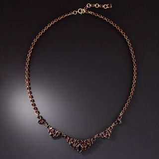 Mid Century Bohemian Style Garnet Necklace - 4