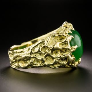 Mid-Century Brutalist Burmese Jade Ring