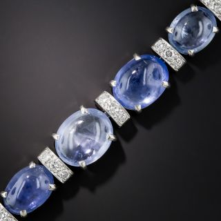 Mid-Century Cabochon Sapphire and Diamond Bracelet by Seaman Schepps - 6
