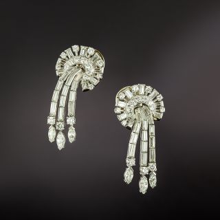 Mid-Century Cascading Diamond Drop Earrings - 2