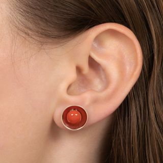Mid-Century Coral Earrings