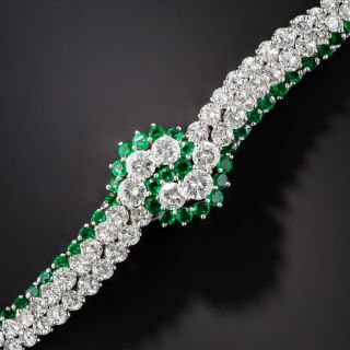 Mid-Century Diamond And Emerald Bracelet - 5