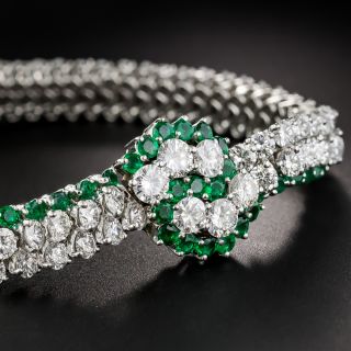Mid-Century Diamond And Emerald Bracelet