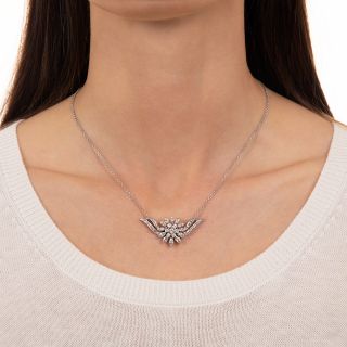 Mid-Century Diamond Cluster Necklace