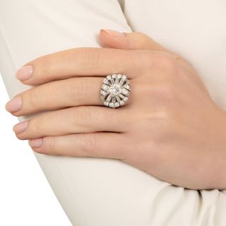 Mid-Century Diamond Cocktail Ring